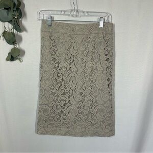 Banana Republic | Lace Pencil Skirt Light Gray Women’s Size 0